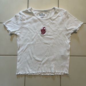 Hollister White Baby Tee